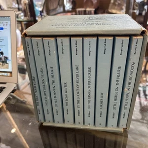 Little House On The Prairie 1971 Box Set of 9 PB Books Laura Ingalls Wilder Blue - Picture 1 of 17