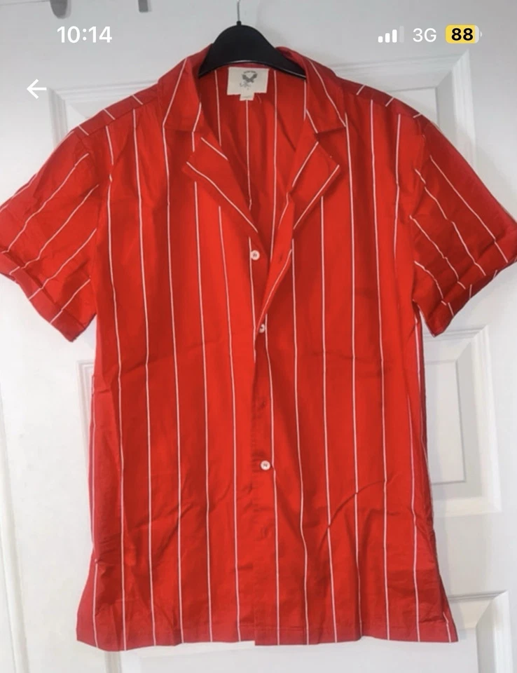 Red Striped Mens Summer Shirt - Image 1 of 1