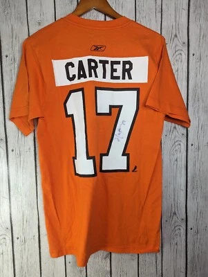 Camisa FIRMADA Reebok Philadelphia Flyers Jeff Carter #17 - Para hombres Talla Mediana NHL  Foto 1 de 4