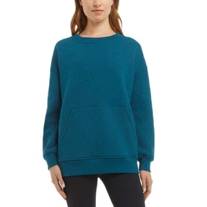 Danskin Women's Oversized Crewneck with Pocket Size Medium Teak Teal - BRAND NEW - Picture 1 of 3