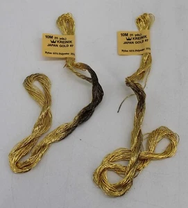Lote de 2 hilos trenzados finos Kreinik oro Japón #7 10M - Imagen 1 de 2