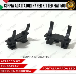 COPPIA ADATTATORI PORTALAMAPDE PORTA LAMPADE PER KIT LED H7 FIAT 500 CINQUECENTO - Imagen 1 de 5