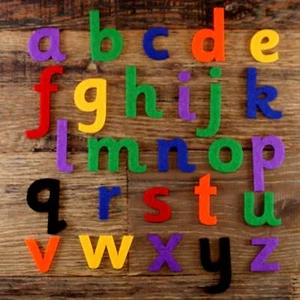 Fagott Alphabet Set 3mm Filz Kleinbuchstaben a-z 26 Zeichen Größen 5-12cm - Bild 1 von 12