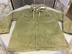 DICKIES MENS OLIVE GREEN HOODED JACKET COAT FULL ZIP UP SNAP SIZE XL 46-48 / ^