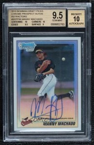 2010 Bowman Draft Chrome Refractor 137/500 Manny Machado BGS 9.5 GEM MINT Auto