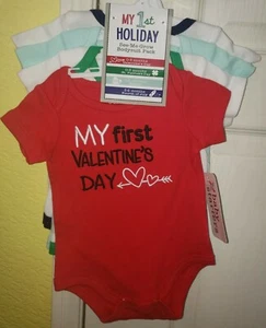 Baby Starters My First Holiday Bodysuit Pack-Val./St.P/Eas/J.4th Sz 0-3, 3-6Mos. - Picture 1 of 5