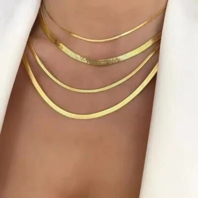 NEU!!  Damen Schlangenkette aus Edelstahl 316L / 18 Karat vergoldet  verschieden - Bild 1 von 4