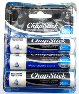 ChapStick Feuchtigkeitsspendender Lippenbalsam Stick Original Geschmack 3er Pack 0,15 Unzen - Bild 1 von 5