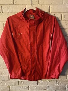 Vintage Nike Jacket Mens Small Team Red Running Windbreaker Full Zip Storm Fit - Picture 1 of 11
