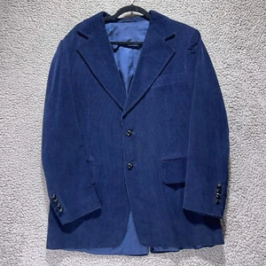 Haspel Size Medium Blue Corduroy Blazer 2-Button Notch Lapel Sport Coat - Picture 1 of 10