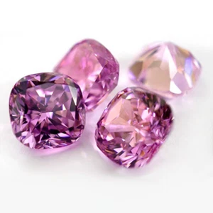 PINK CUSHION CUT CUBIC ZIRCONIA GEMSTONES JEWELLERY MAKING CRAFT- SIZE 10mmx10mm - Picture 1 of 7