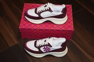 TORY BURCH KICK TRAINER CHEVRONS MESH PRICKLY PEAR/WHITE SNEAKERS, 6 - Picture 1 of 5
