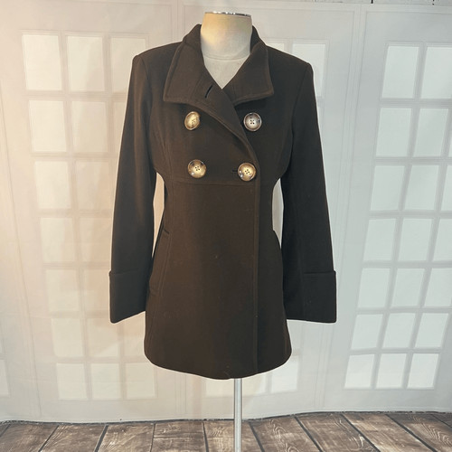 Pavone Michael Kors marrone doppiopetto misto lana foderato taglia media