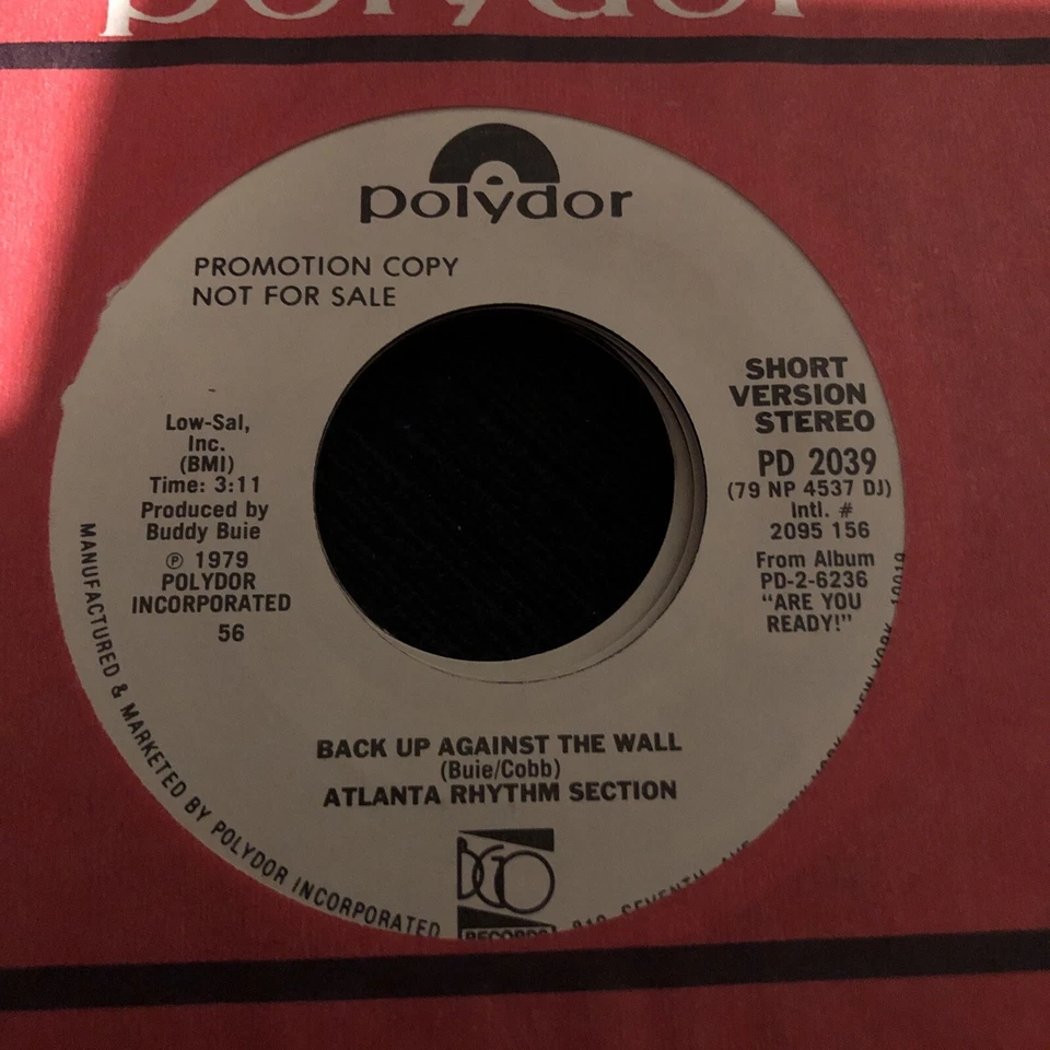 Atlanta Rhythm Section Promo 45 - Back Up Against The Wall, Polydor 7" - Image 1 of 1
