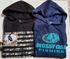 2 Mens XL Mossy Oak Fishing Hunting Hoodies Black Blue