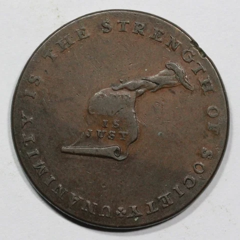 (1792-1794) Plain Edge Kentucky Token Colonial Copper Coin Cover