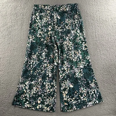 NY Collection Womens Pants Multicolor PXL High Rise Wide Leg Floral Polyester - Image 1 of 4