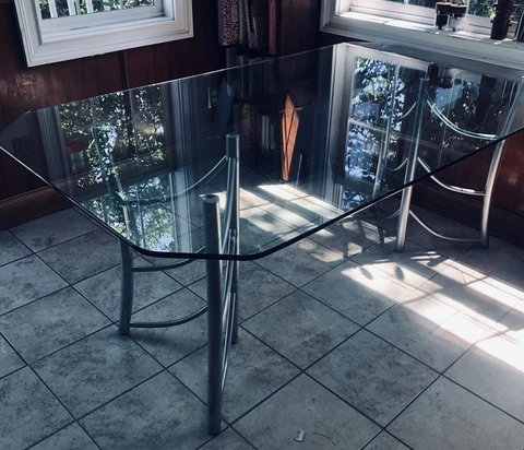 VINTAGE GLASS DINING TABLE Cover