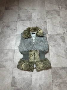 Crazy Vest LGB If Six Was Nine Style Faux Fur Zip Vintage Cropped Vest Jacket - Picture 1 of 12