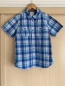 Fatface Boys Short Sleeve Cotton Shirt Blue Plaid 10-11 years - Picture 1 of 6