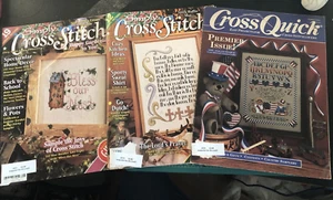 LOT OF 3 CROSS STITCH MAGAZINES - Aug 96, Apr 96, Sept 88 - Gardening Patriotic - Picture 1 of 12