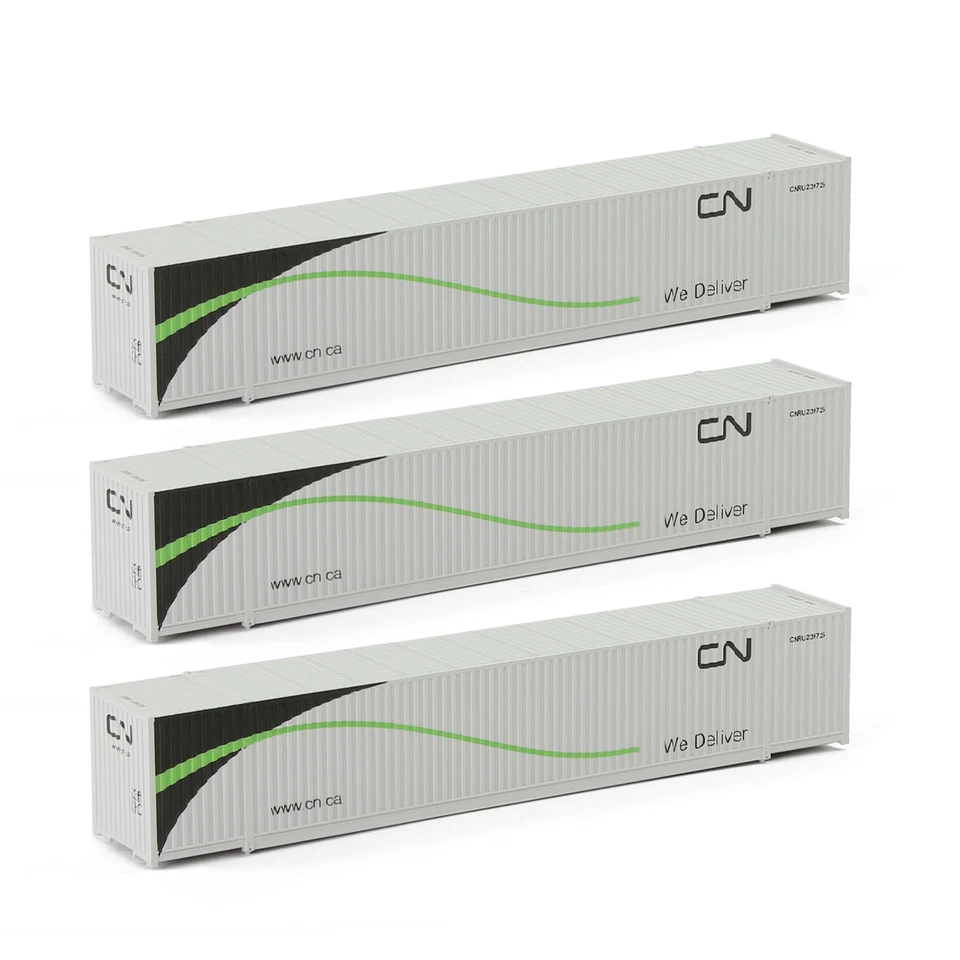 Evemodel 3pcs N Scale 53ft 1:160 Shipping Container 53' Cargo Box with Magets - Image 1 of 4