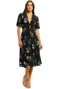 NICHOLAS Piper Floral Button Midi Dress Races Size AU 12 RRP 650 WITH DEFECTS - Picture 1 of 7