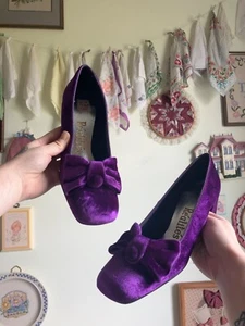80's NIB vintage Realites cabaret velvet purple round toe mary jane heels - Picture 1 of 10
