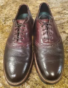 H.S. Trask Oxfords Men's Dress Shoes 1035 Brown Two ToneLeather Saddle Sz 10 N - Picture 1 of 7