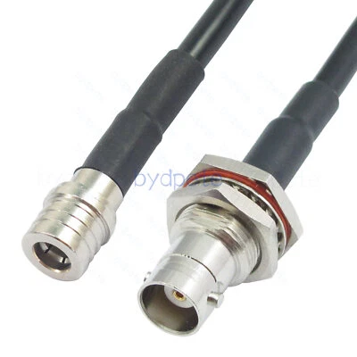 QMA Male to BNC Female Bulkhead Waterpoof RG58 Shield Braid RF Kable 50ohms Lot - Image 1 of 4