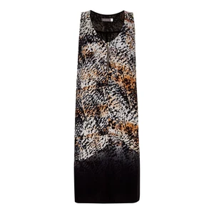 Como Nuevo Vestido Harley Animal Cocoon Terciopelo Cremallera Cuello en V - Talla 12 - Imagen 1 de 15