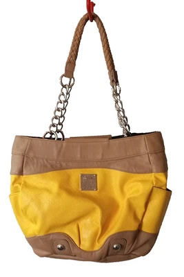 Bolsa de ombro Miche Amelia amarela e bronzeada com forro - Imagem 1 de 4