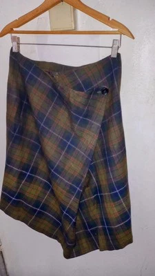 Pier Antonio Gaspari Plaid Wool Wrap Skirt, Adjustable Size. Unlined. - Image 1 of 4