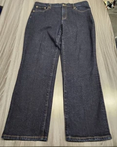 LRL Lauren Jeans Co Ralph Lauren gerades Bein Größe 16 dunkle Waschung blau Denim - Bild 1 von 9