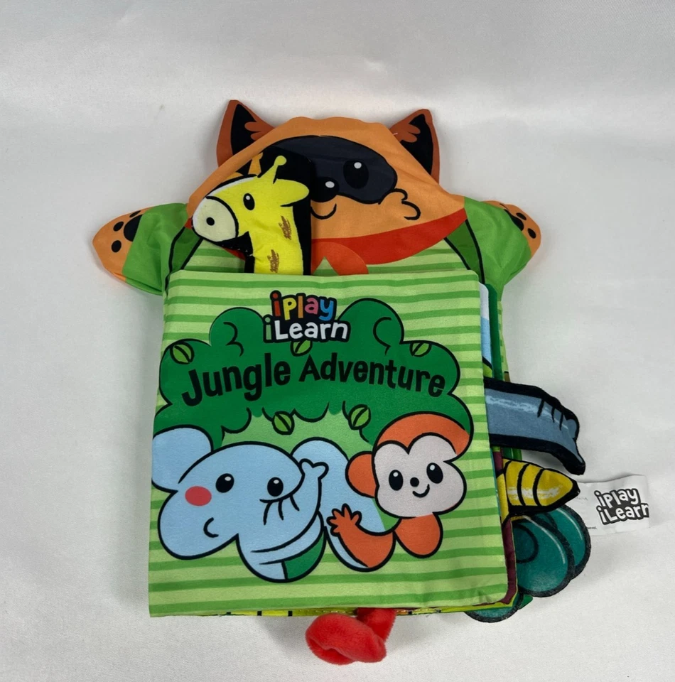 Lote de libros para bebés de tela suave iPlayiLearn "Jungle Adventure" y "Sea World" Foto 1 de 1