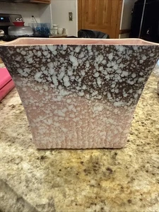 Mid Century Pink Ombre Confetti Vase Planter USA 6" X 7" - Picture 1 of 4