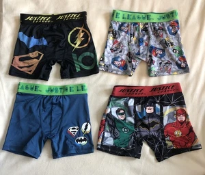DC Justice League Boys Moisture Wicking Soft 4-Pack Athletic Boxer Briefs Size 4 - Picture 1 of 7
