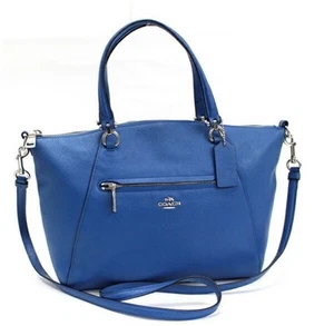 Blue Leather Coach Luxurious Preloved Handbag - Picture 1 of 5