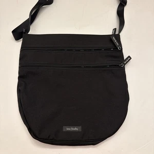 Vera Bradley Nylon Triple Zip Hipster Crossbody Handtasche Tasche klassisch schwarz - Bild 1 von 6