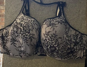 50DDD Cacique leicht gefütterter Balconette BH vollflächig schwarz/weiß Kunstspitze - Bild 1 von 14