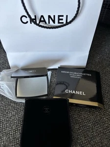 Chanel Compact Mirror Black Double Facettes Duo - Boxed With Pouch & Gift Bag💕 - Picture 1 of 4