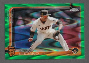 2025 Topps Chrome Baseball #191 Marco Luciano GREEN Raywave Refractor card /99 - Picture 1 of 2