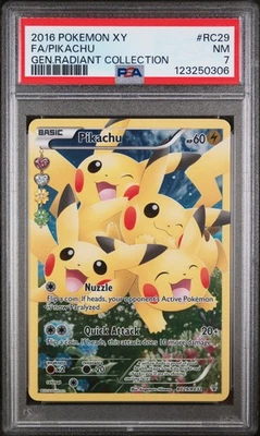 2016 POKEMON XY GENERATIONS RADIANT COLL #RC29 FULL ART/PIKACHU PSA 7 - Image 1 of 2
