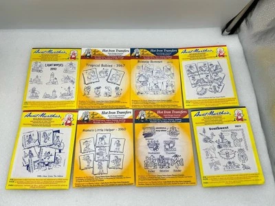 Lot of 8 Aunt Martha's Hot Iron Embroidery Transfers New! - Image 1 of 2