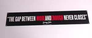 Authentic Jimmy Johns GAP BETWEEN MORE & ENOUGH Metal Tin Sign 4"h x 24"w 2004 - Picture 1 of 10