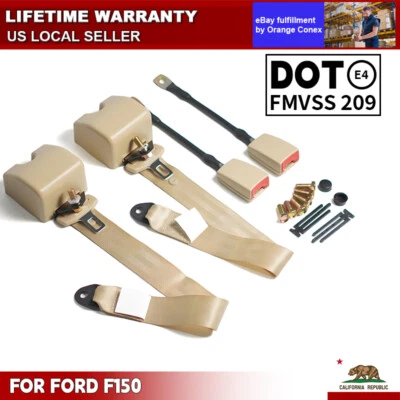 Correas de cinturón de seguridad ajustables de 3 puntos Cinturón de vehículo de automóvil para Ford F-150 Foto 1 de 4