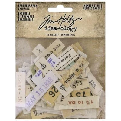 Tim Holtz Idea-ology Ephemera Snippets 119pcs - Number Strips