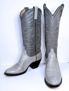 DAN POST WOMENS CARIBOU GREY/BLUE GREAT COWBOY BOOTS 5.5 C NEAR MINT CONDITION - Picture 1 of 12