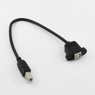 USB 2.0 B Female to B Male Socket Printer Panel Mount Extension Cable 30cm/1ft - Image 1 of 4