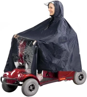 Elektromobil Poncho + Kapuze Sichtfenster zum Regenschutz Universal Regenponcho - Bild 1 von 4
